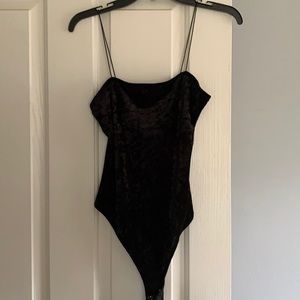 Velvet tube top bodysuit